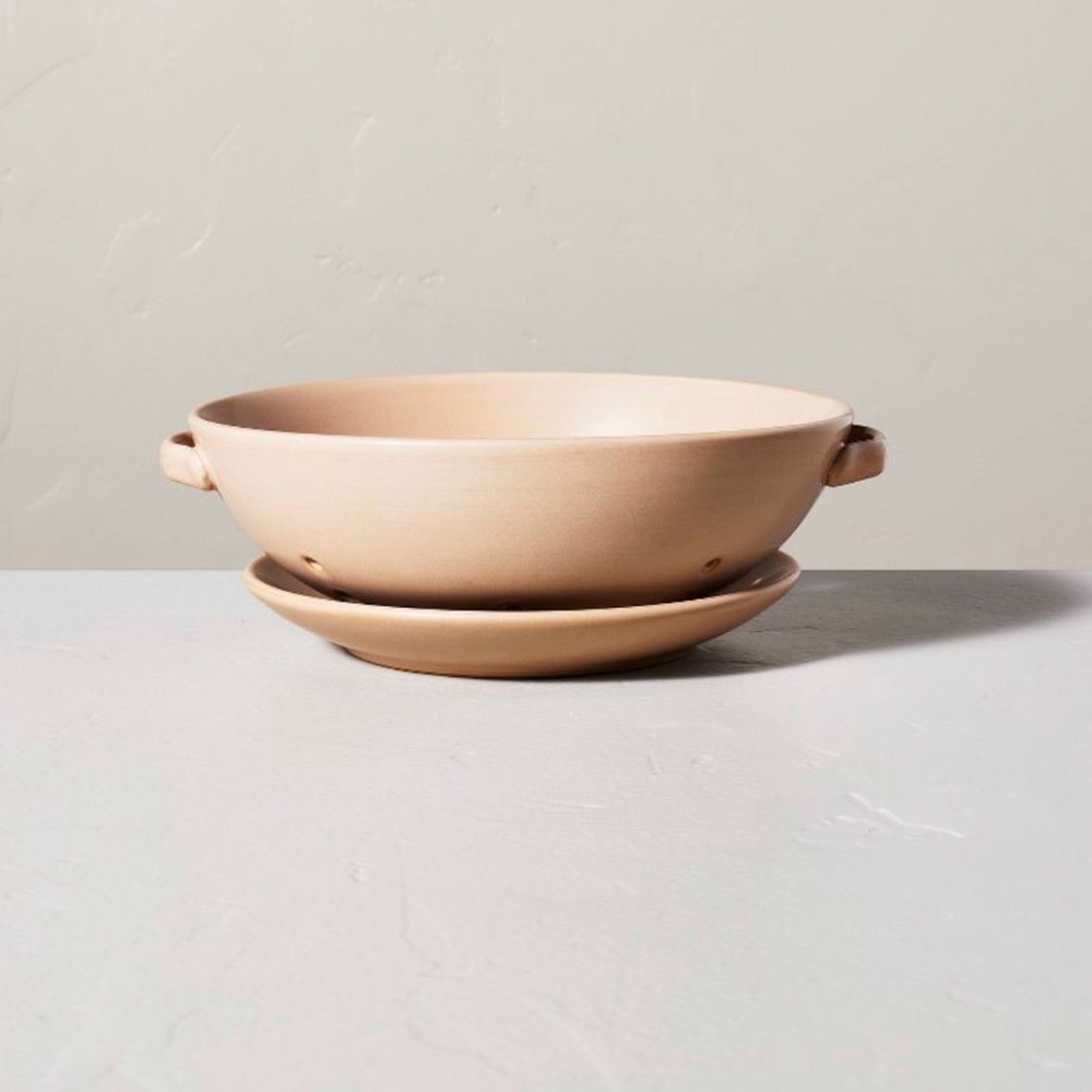 50oz Stoneware Berry Bowl & Saucer Sunset Taupe - Hearth & Hand with Magnolia.